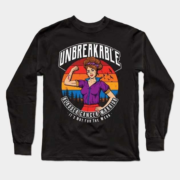 Unbreakable Bladder Cancer Warrior Long Sleeve T-Shirt by yaros